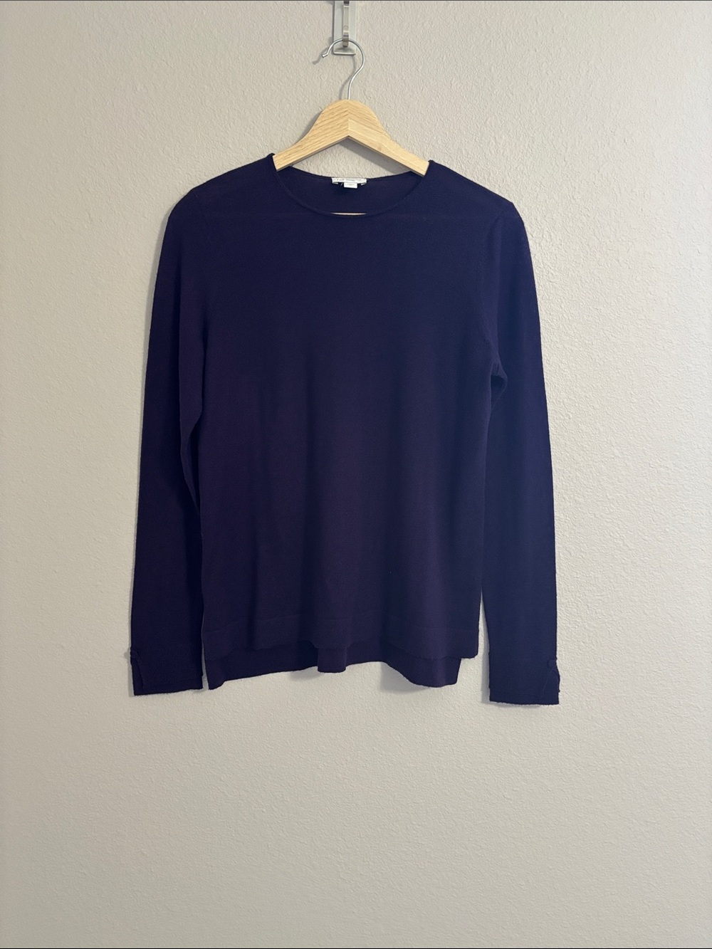 J Jill Merino Wool Dark Plum Purple Pullover Sweater Size XS